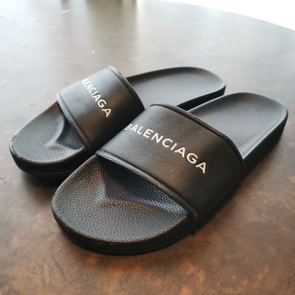 Authentic Balenciaga Leather Slide USED Size EU44 main image 5
